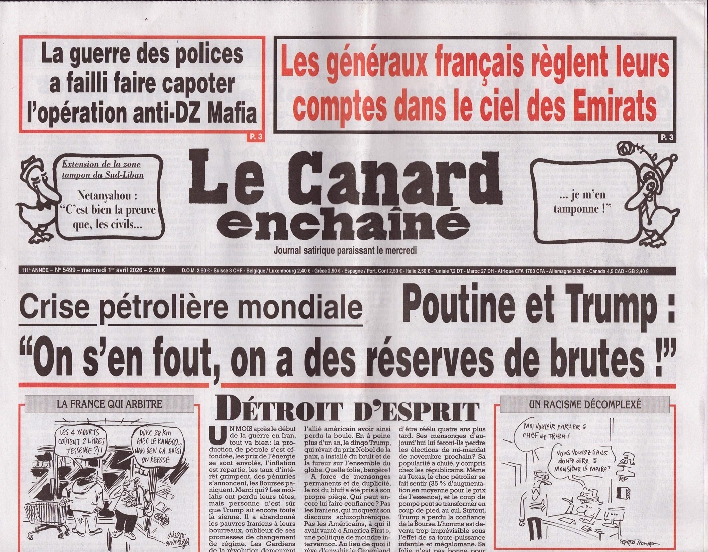 Le Canard enchaîné 5499/2026
