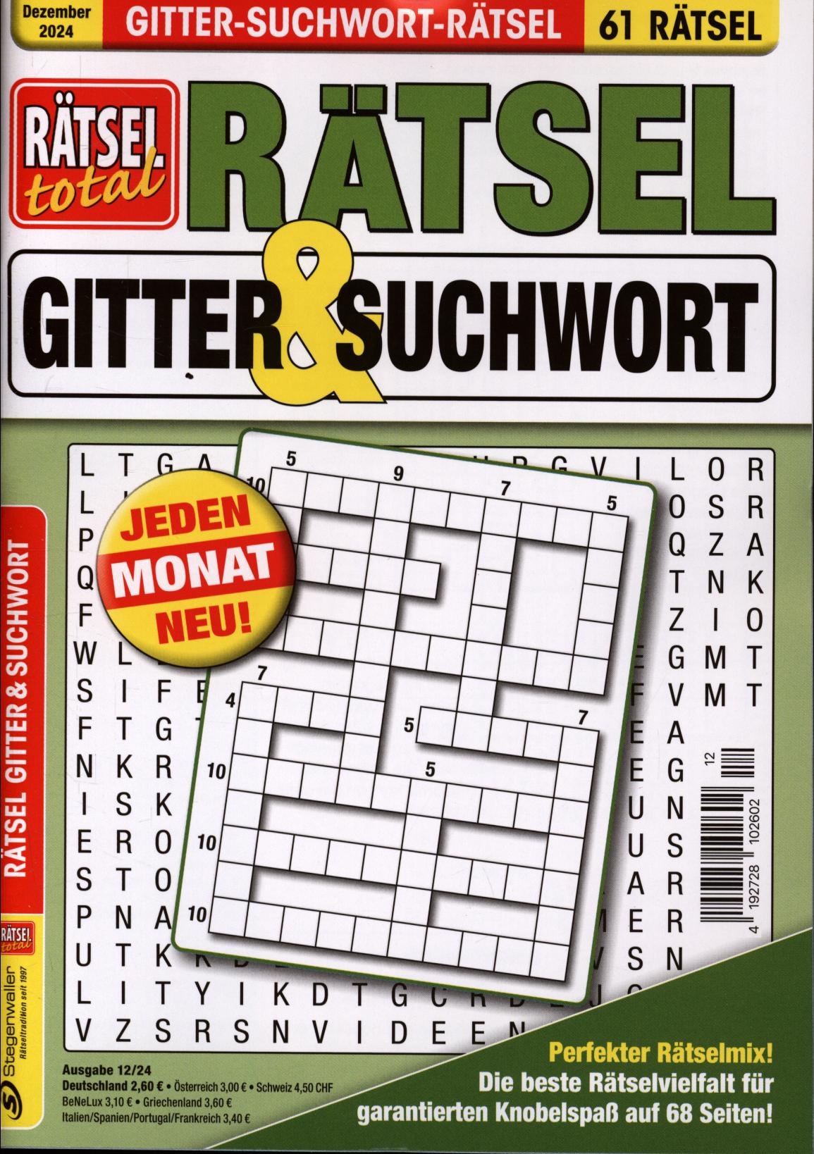 Rätsel total Gitter & Suchwort 12/2024