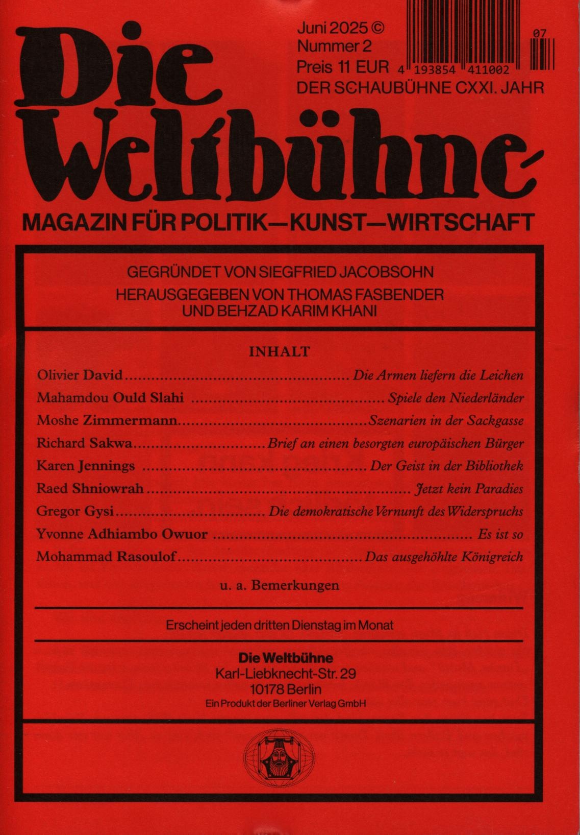DIE WELTBÜHNE 7/2025