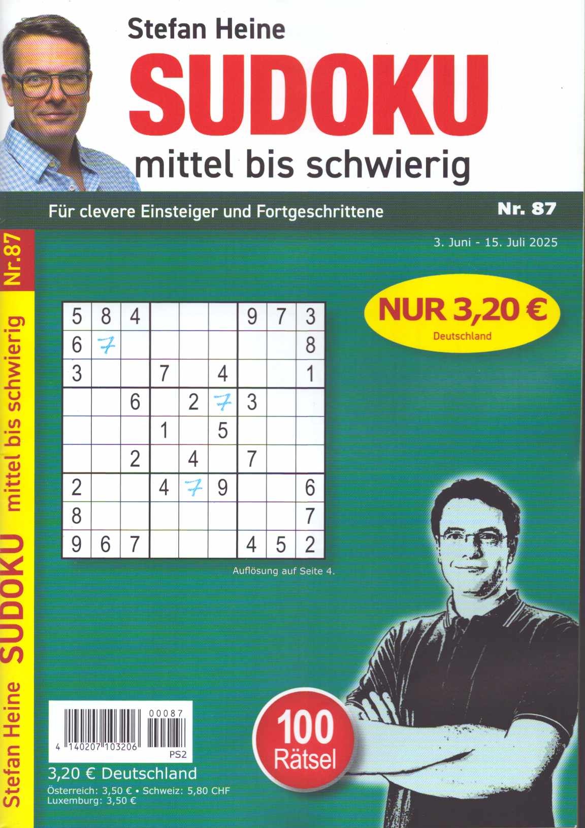 Sudoku mittel bis schwierig 87/2025