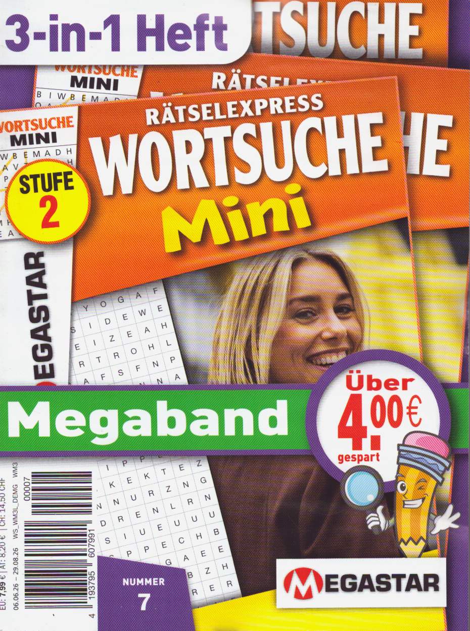 Rätselexpress Wortsuche Mini Megaband 3in1 7/2026