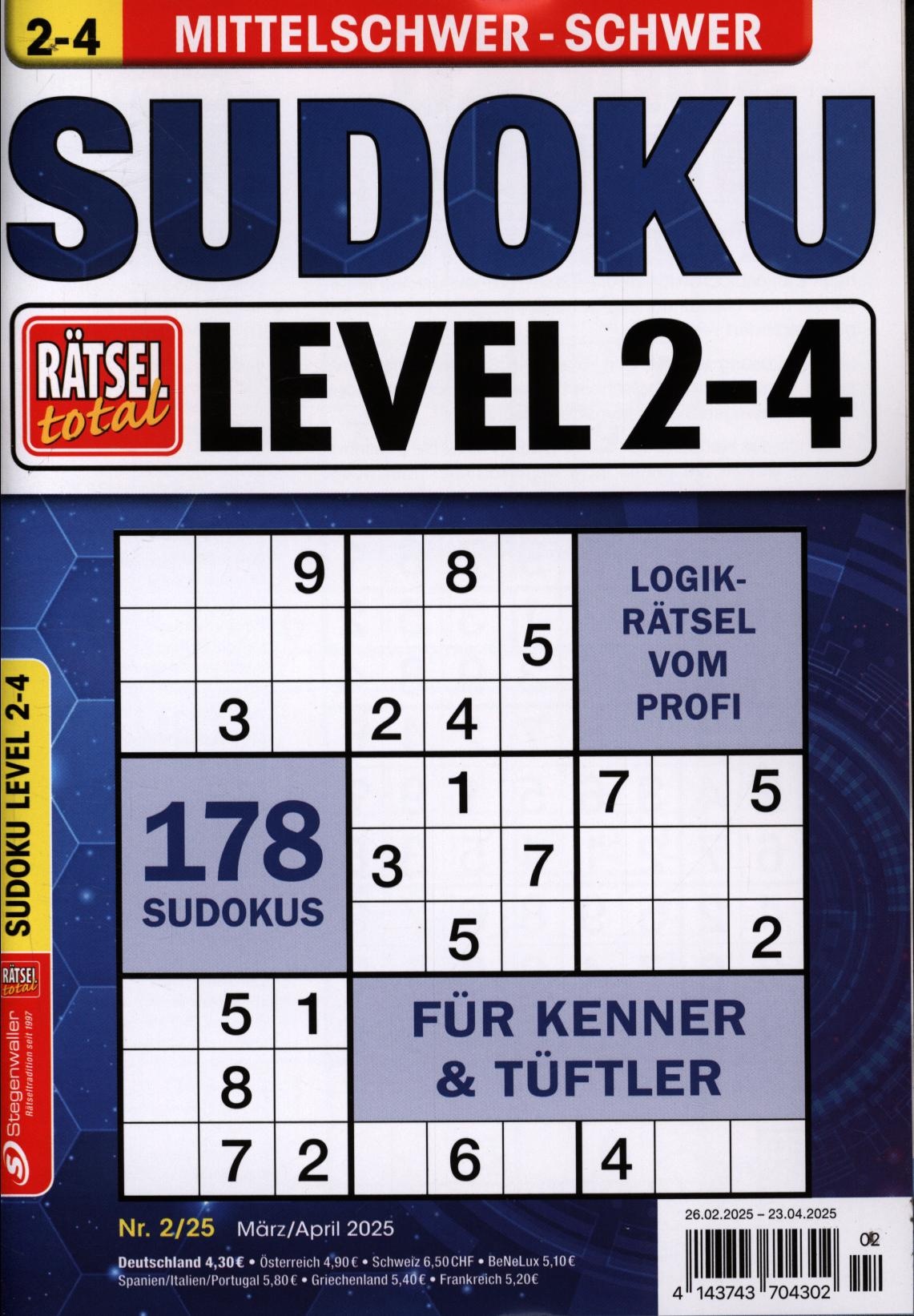 Rätsel total - Sudoku Level 2-4 2/2025