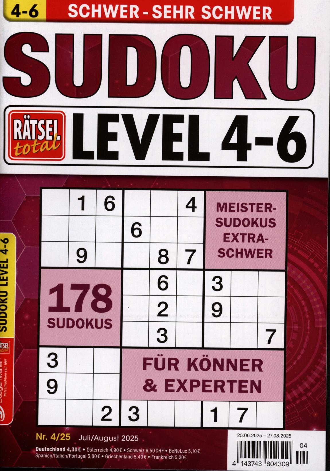 Rätsel total - Sudoku Level 4-6 4/2025