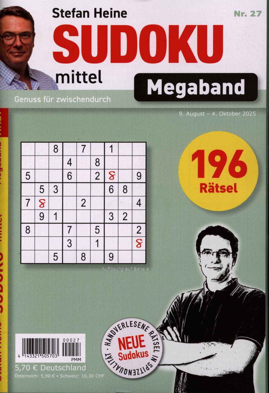 Sudoku mittel MEGABAND 27/2025