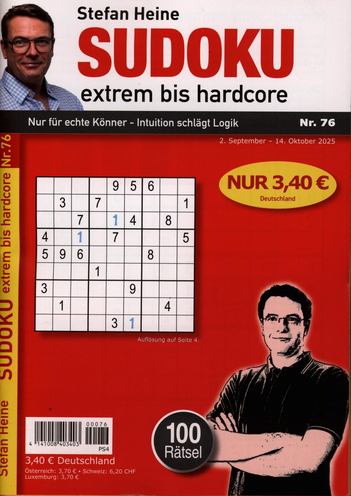 Sudoku extrem bis hardcore 76/2025