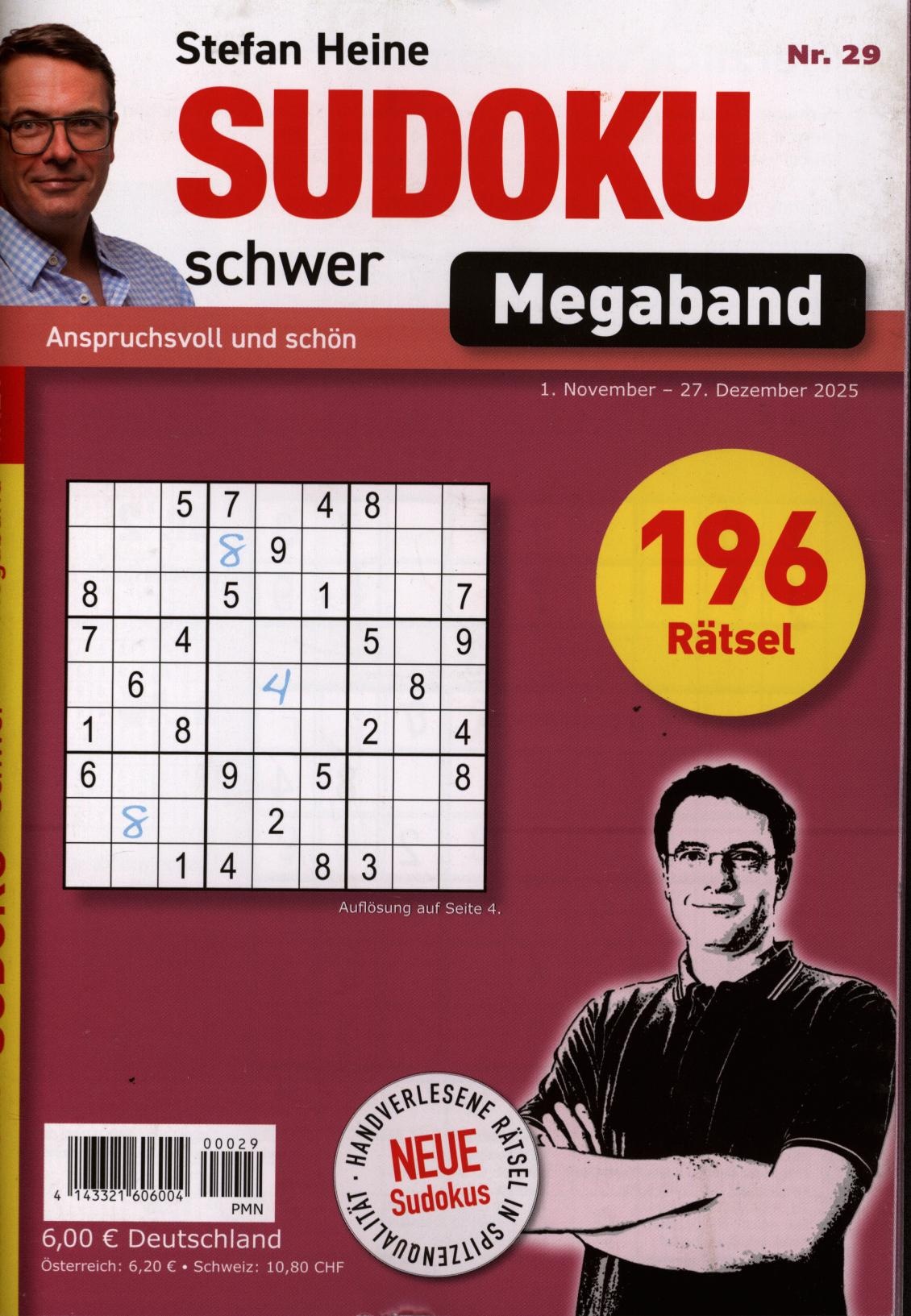 Sudoku schwer MEGABAND 29/2025
