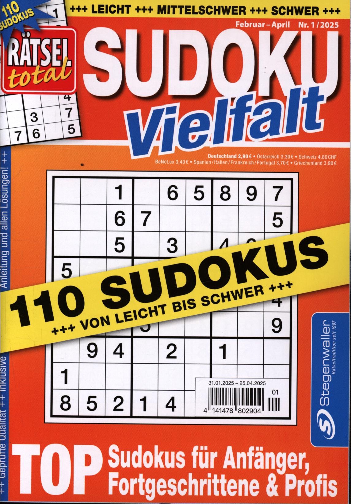 Rätsel total Sudoku Vielfalt 1/2025