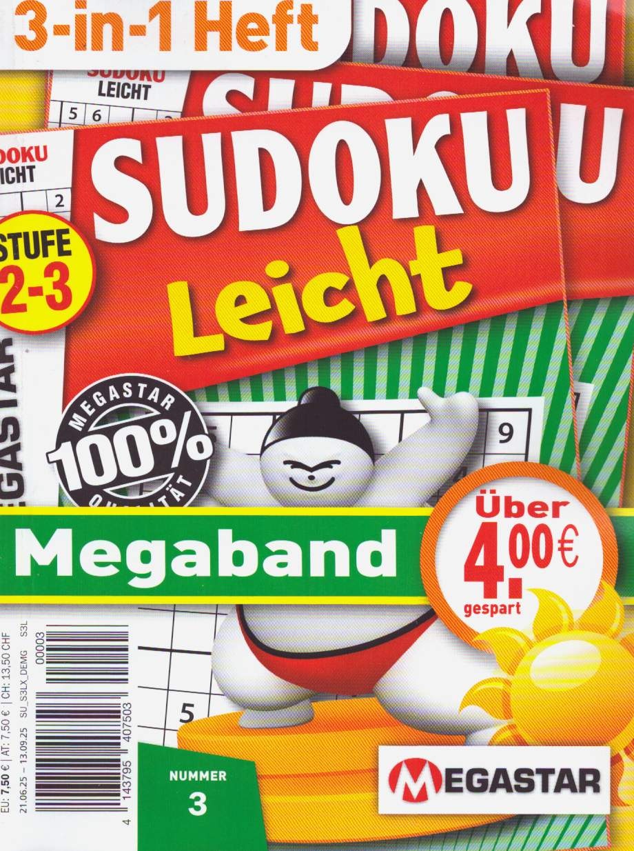 Sudoku Leicht Megaband 3in1 3/2025