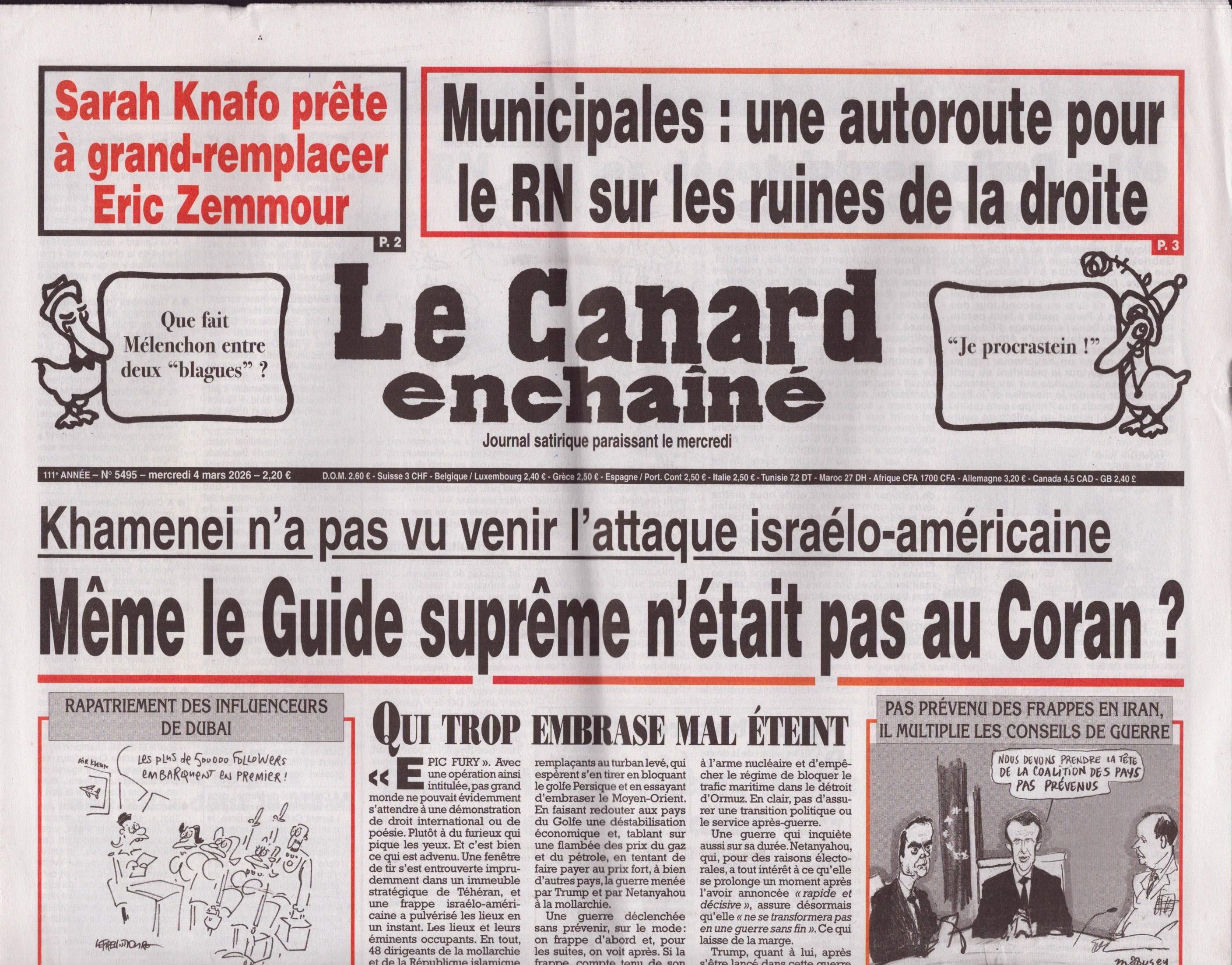 Le Canard enchaîné 5495/2026