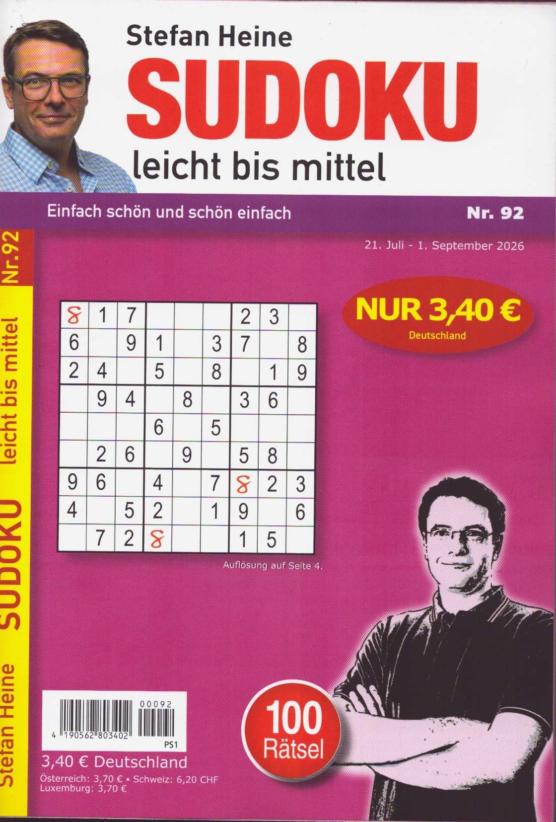 Sudoku leicht bis mittel 92/2026