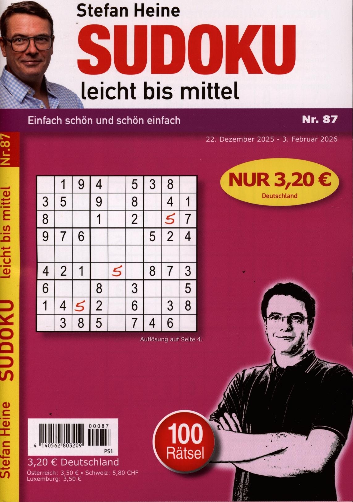 Sudoku leicht bis mittel 87/2026