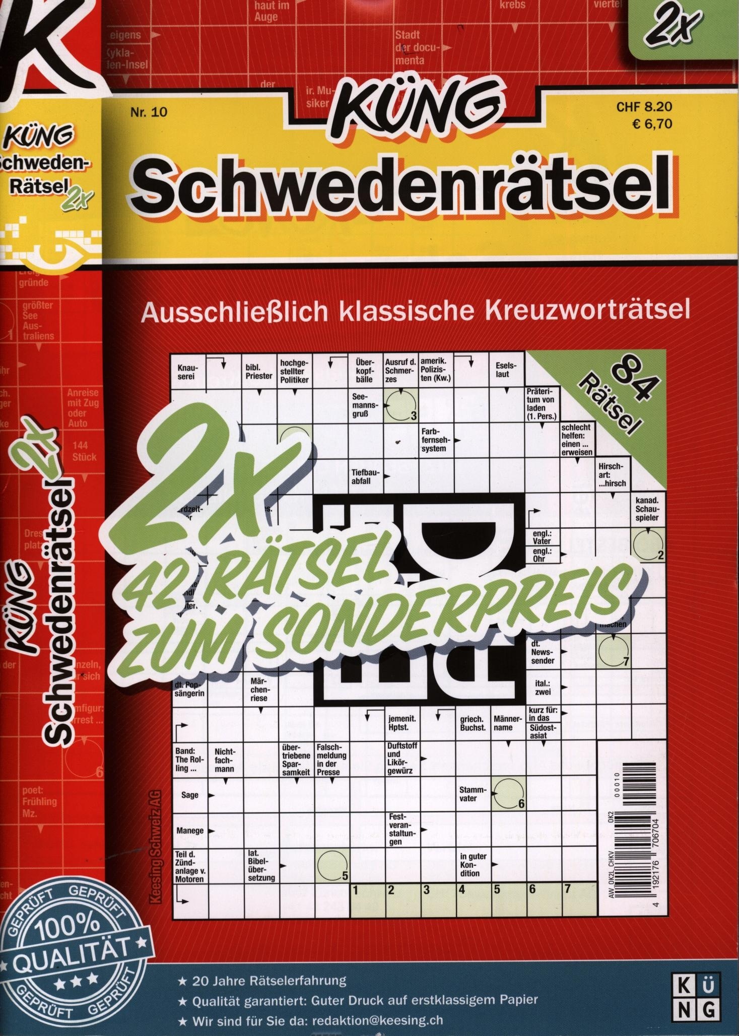 Schwedenrätsel 2x 10/2025