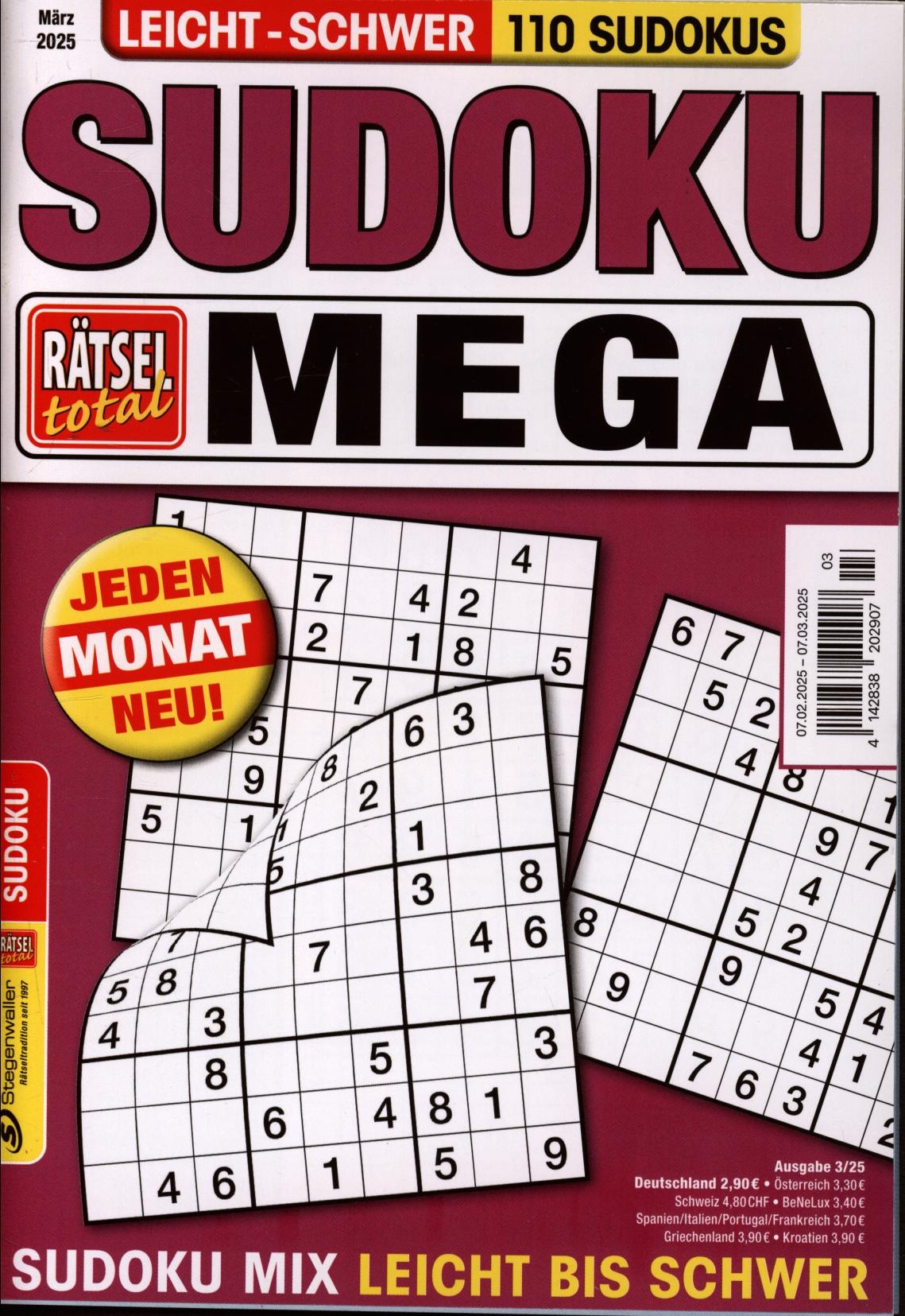 Rätsel total Mega Sudoku 3/2025