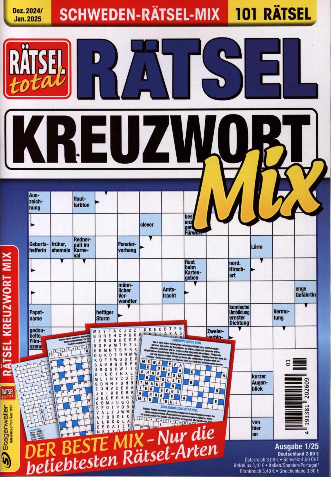 Rätsel total Kreuzwort Mix 1/2025