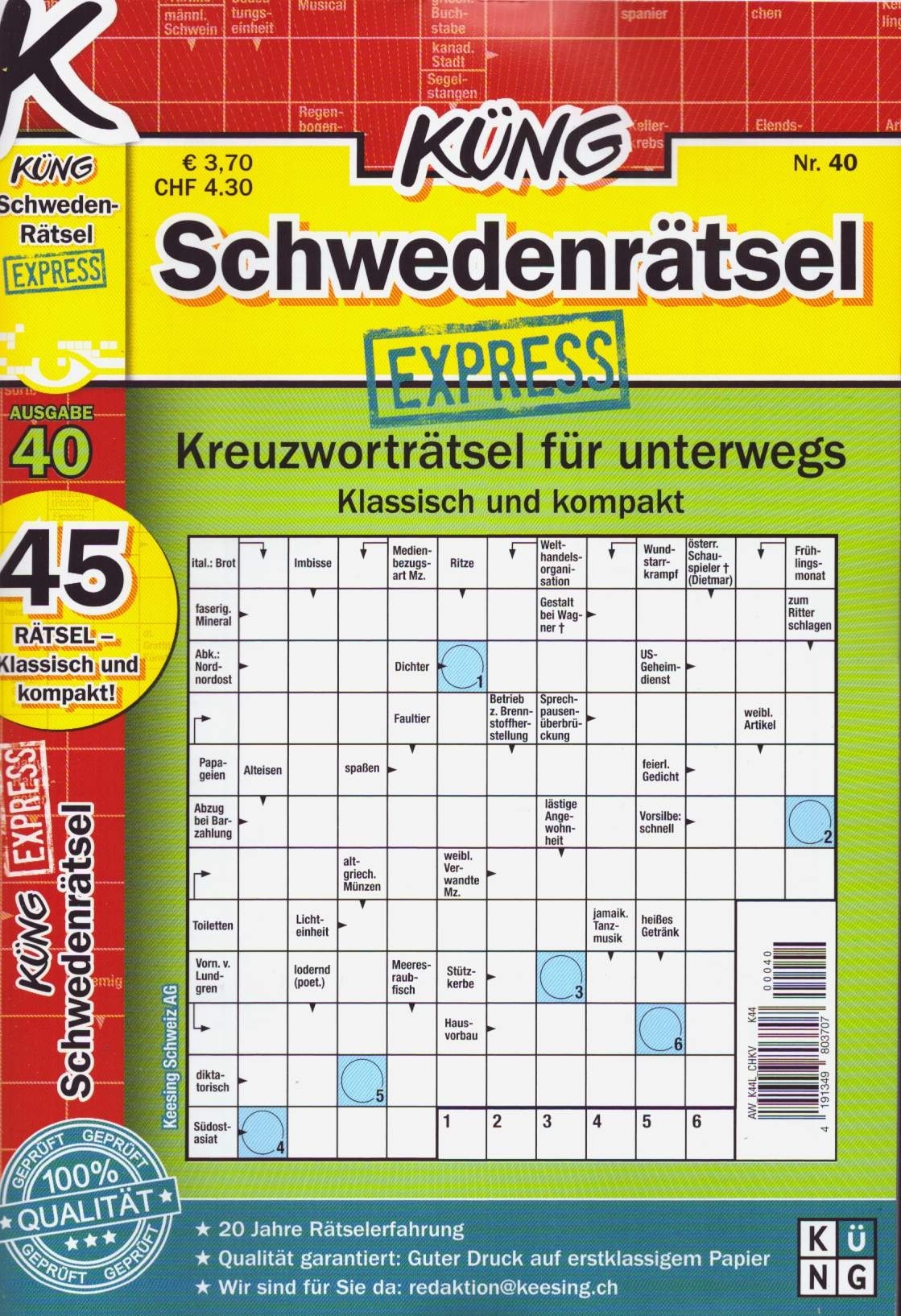 Küng Schwedenrätsel Express 40/2026