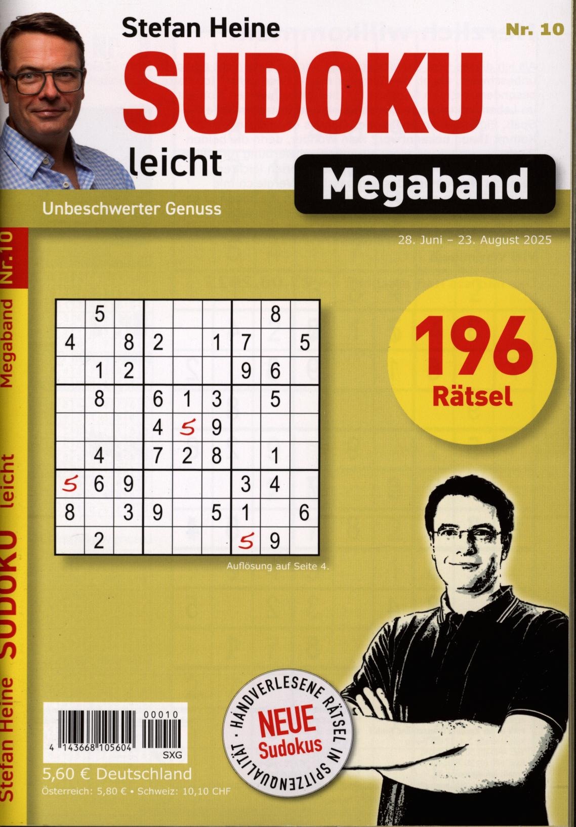 Sudoku leicht Megaband 10/2025