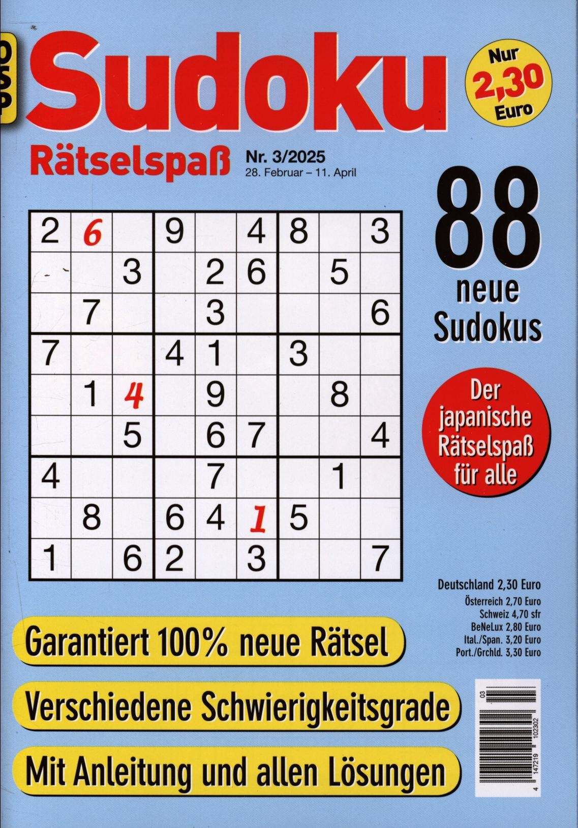 SUDOKU RÄTSELSPASS 3/2025