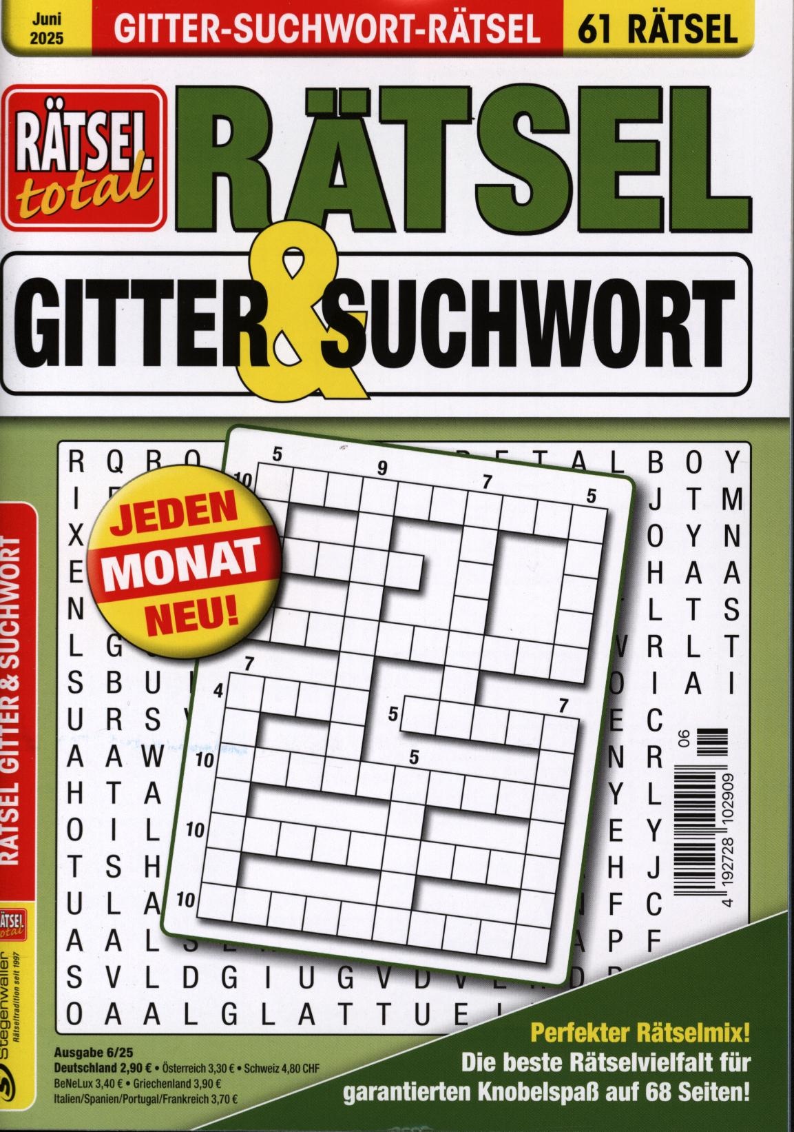 Rätsel total Gitter & Suchwort 6/2025