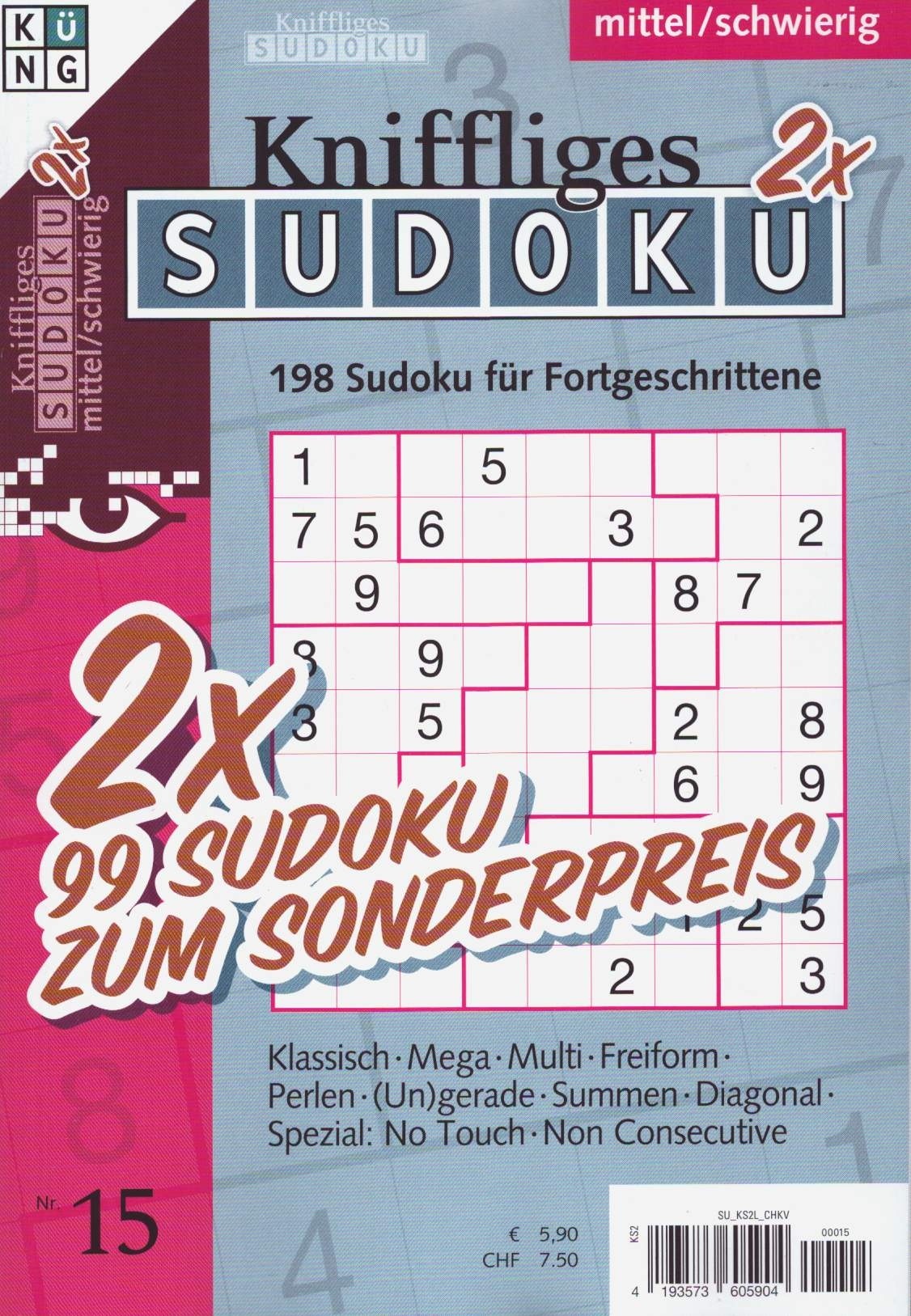 Kniffliges Sudoku 2 x 15/2026