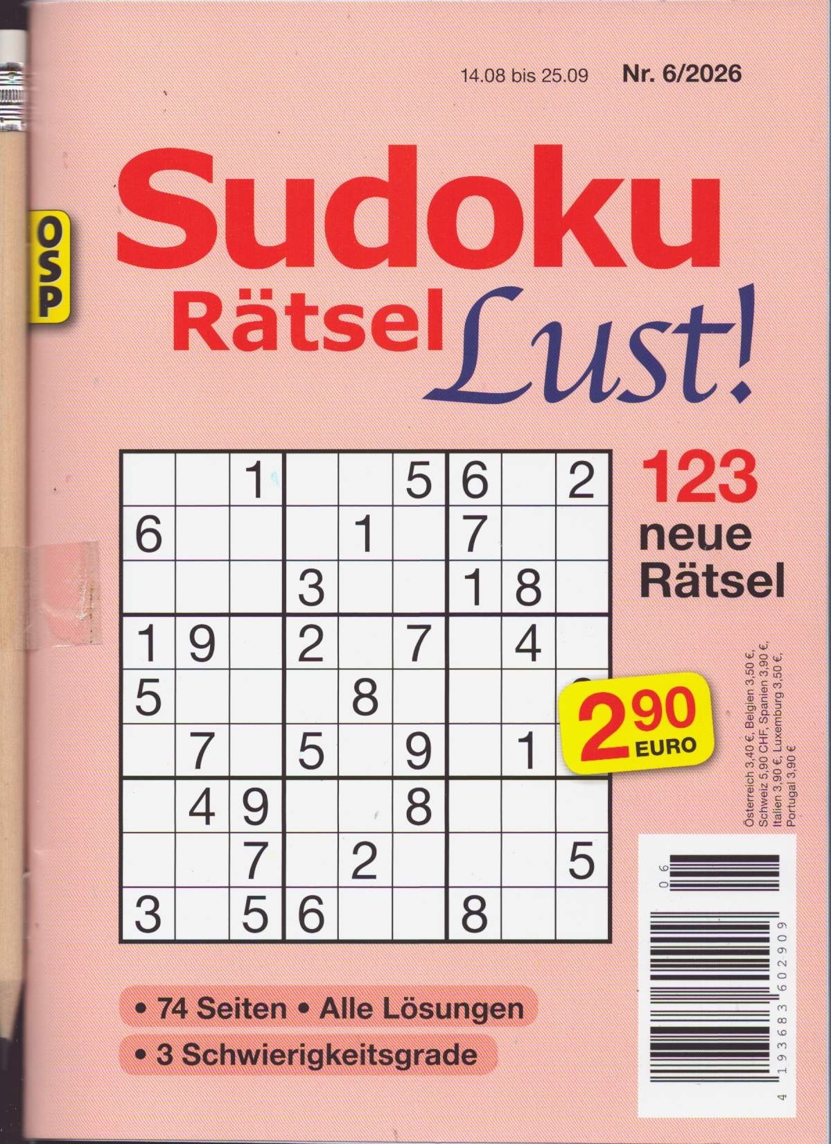Sudoku Rätsel Lust 6/2026