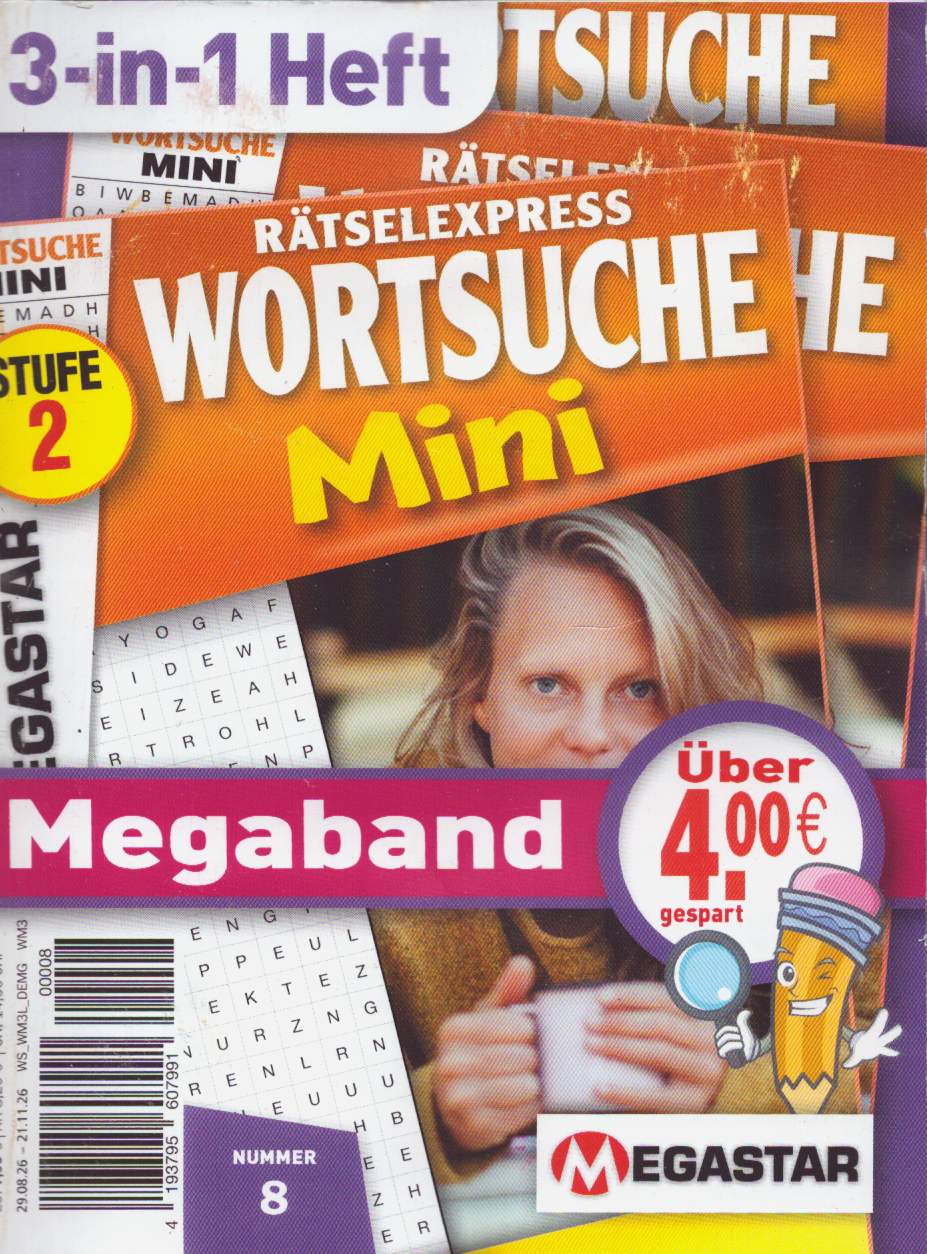 Rätselexpress Wortsuche Mini Megaband 3in1 8/2026
