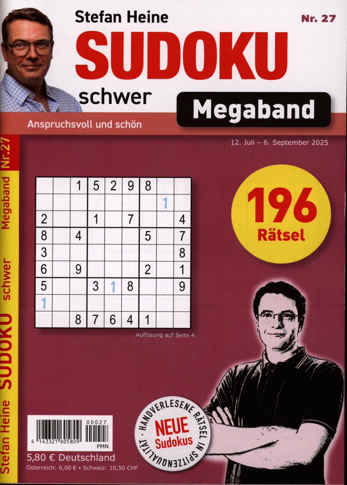 Sudoku schwer MEGABAND 27/2025