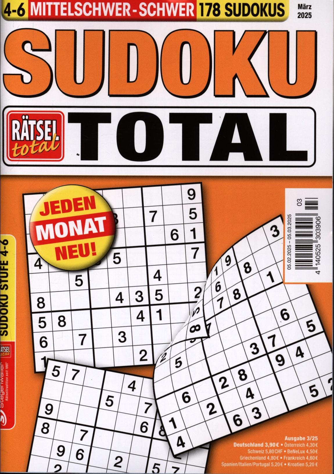 Rätsel tot.SudokuTotal4-6 3/2025