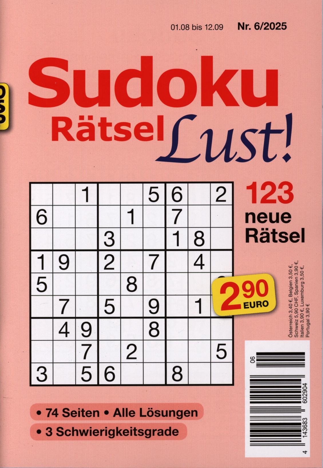 Sudoku Rätsel Lust 6/2025