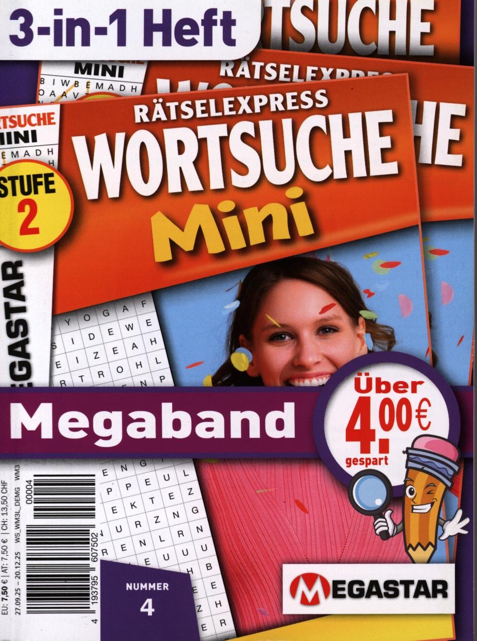 Rätselexpress Wortsuche Mini Megaband 3in1 4/2025