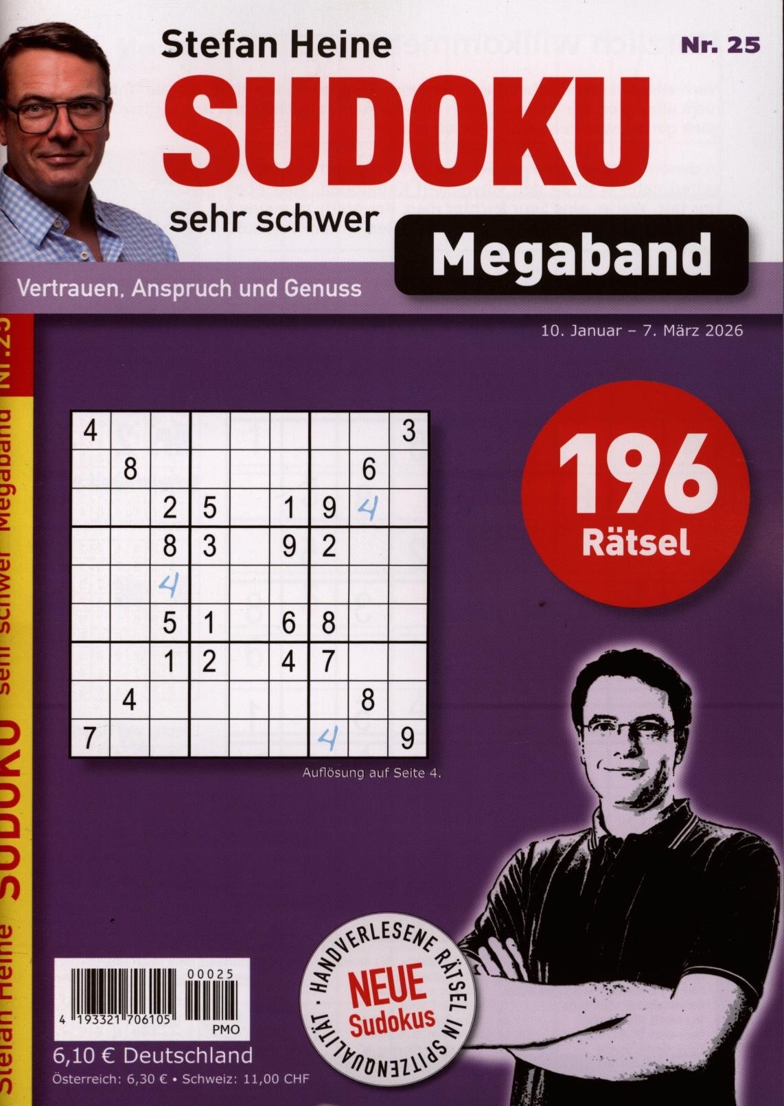 Sudoku sehr schwer MEGABAND 25/2026