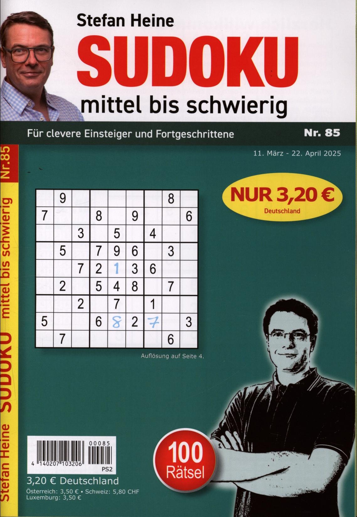 Sudoku mittel bis schwierig 85/2025