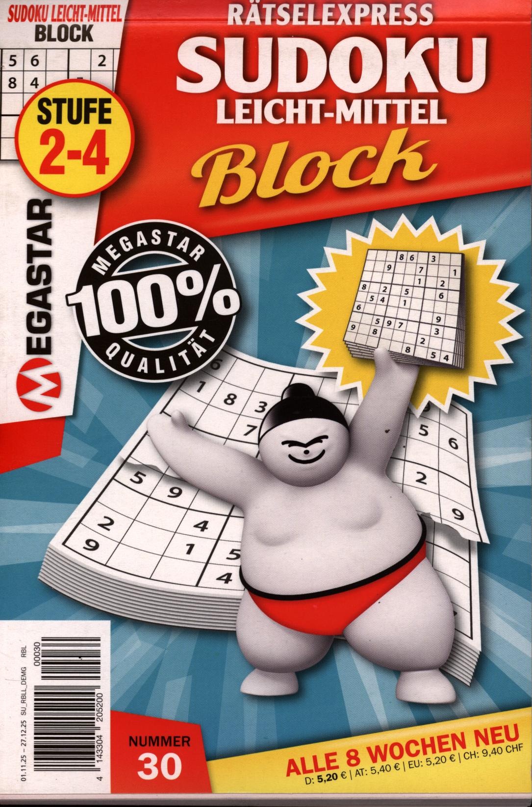 Sudoku Block leicht-mitt. 30/2025 Sudoku Block leicht-mitt. 30/2025