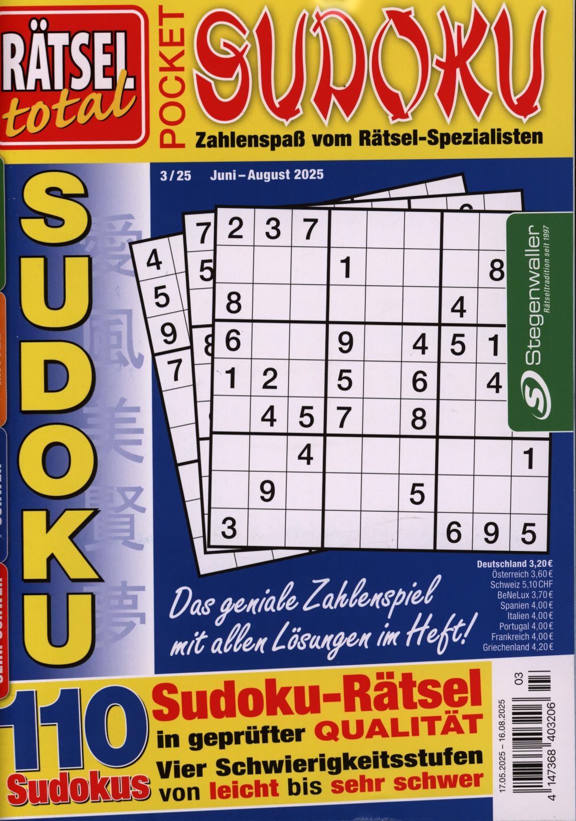 Rätsel total Pocket Sudoku 3/2025
