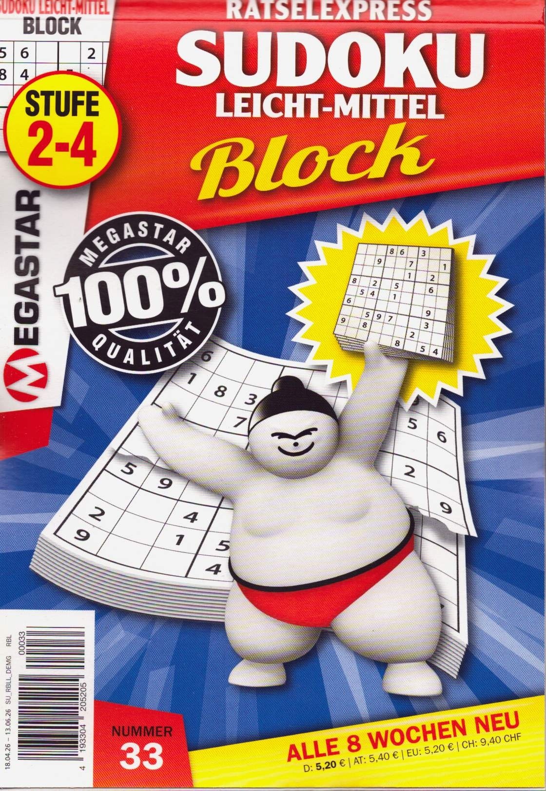 Sudoku Block leicht-mitt. 33/2026