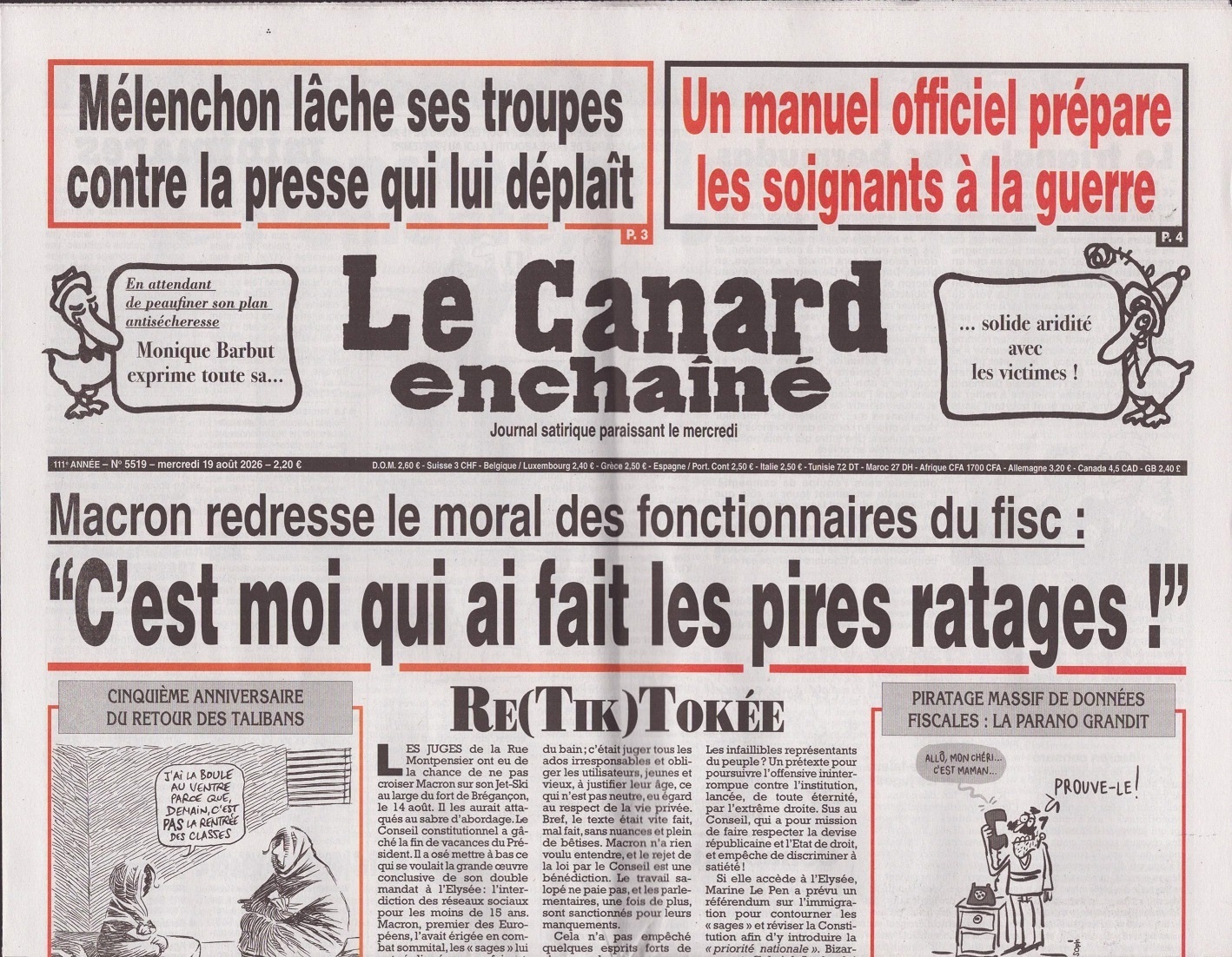 Le Canard enchaîné 5519/2026