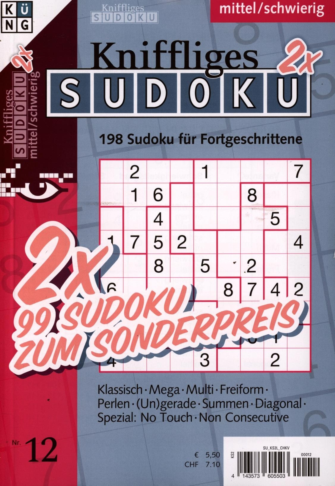 Kniffliges Sudoku 2 x 12/2025
