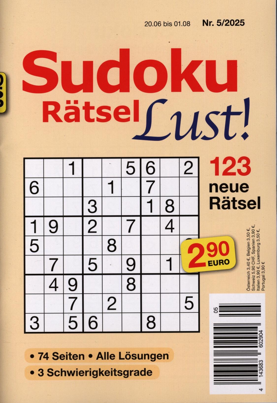 Sudoku Rätsel Lust 5/2025