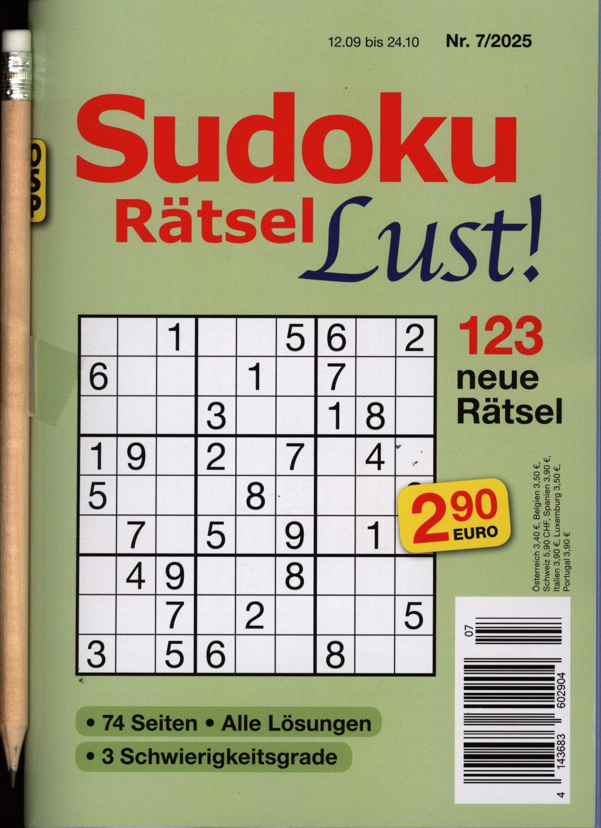 Sudoku Rätsel Lust 7/2025