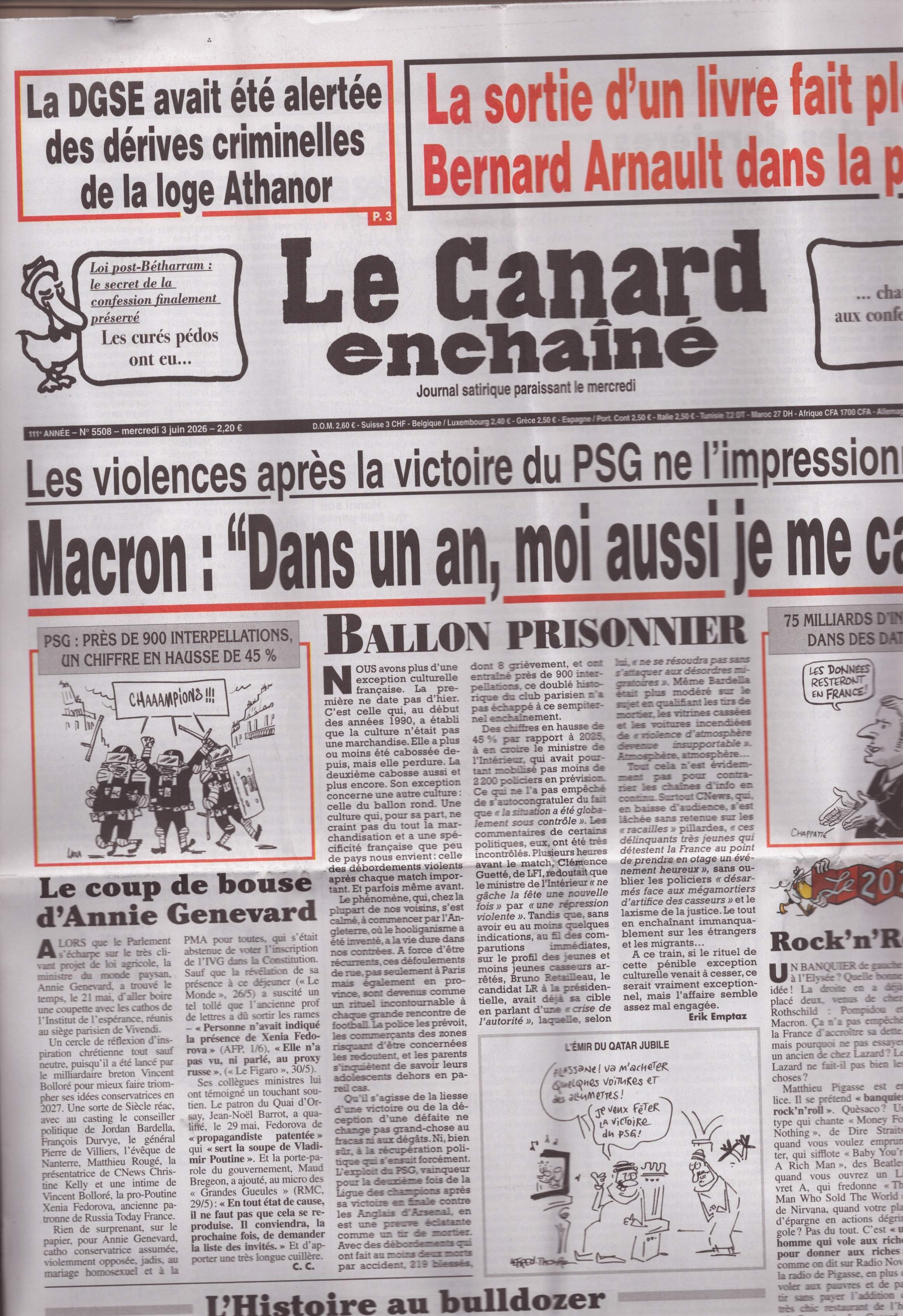 Le Canard enchaîné 5508/2026