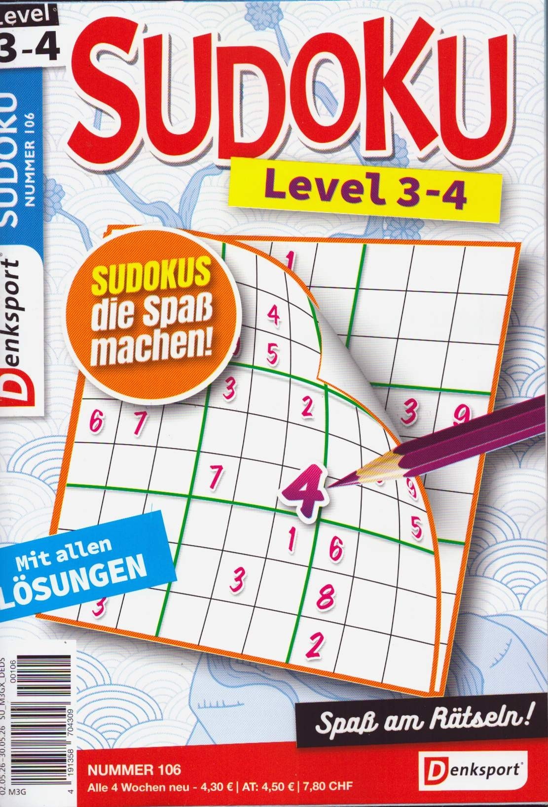 Denksport Sudoku Level 3-4 106/2026