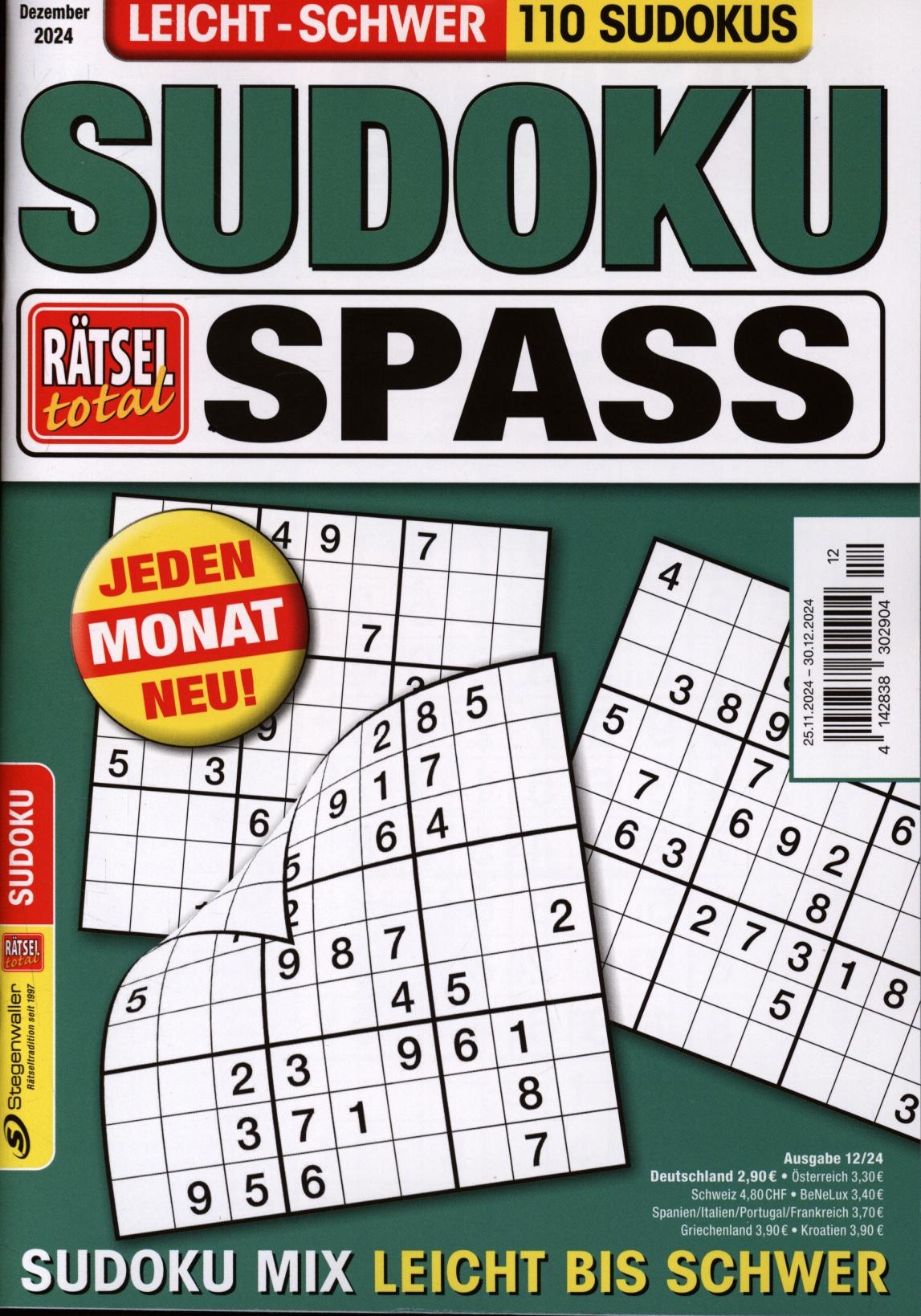 Rätsel total Sudoku Spass 12/2024