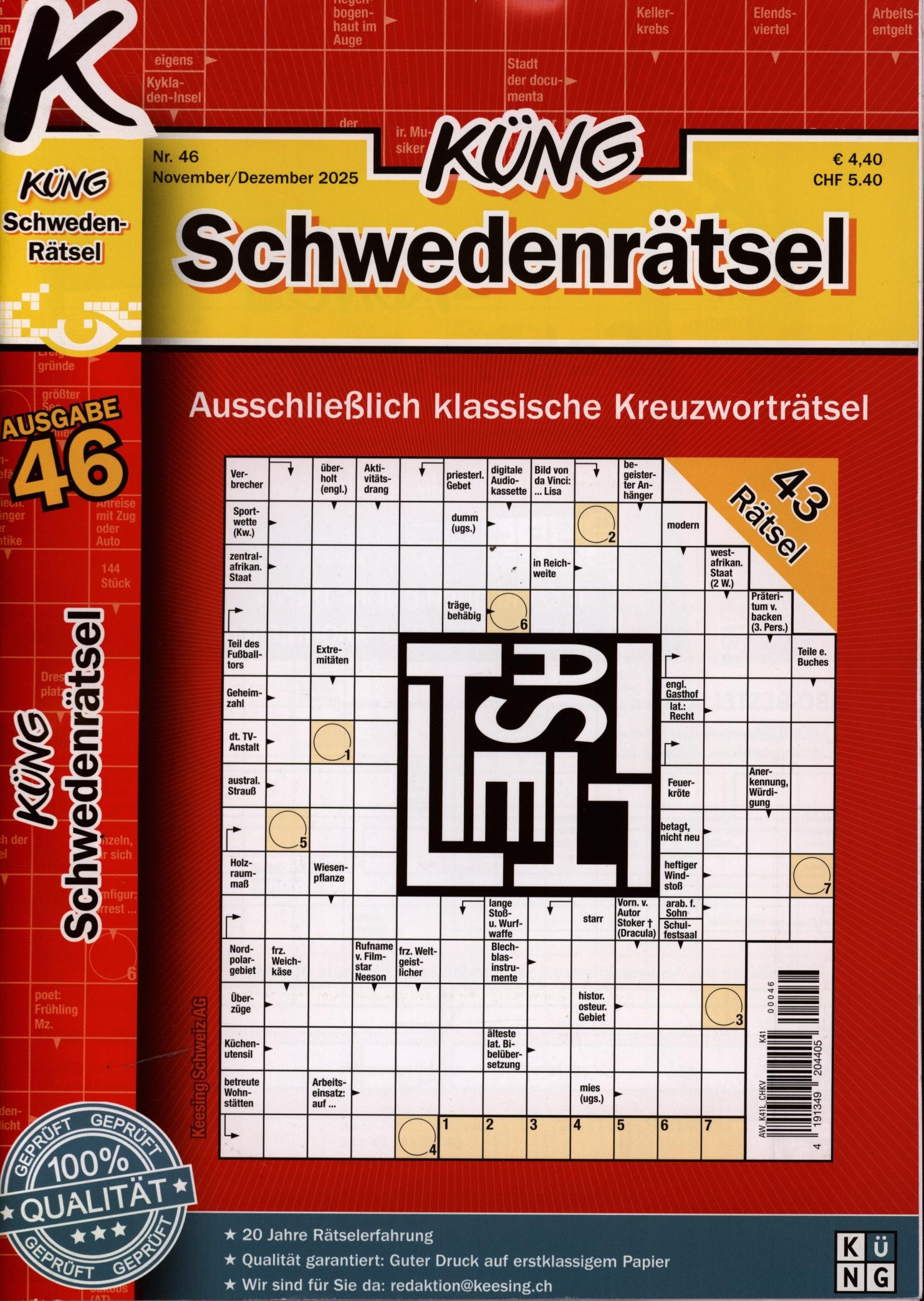 Küng Schwedenrätsel 46/2025