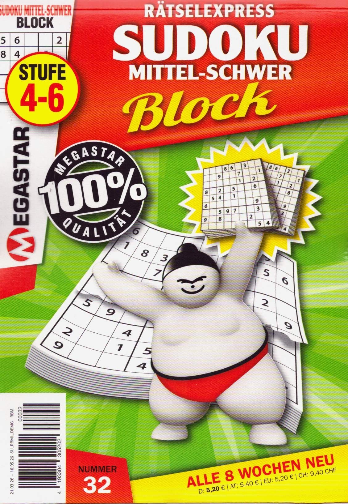 Sudoku Block mittel-schw. 32/2026