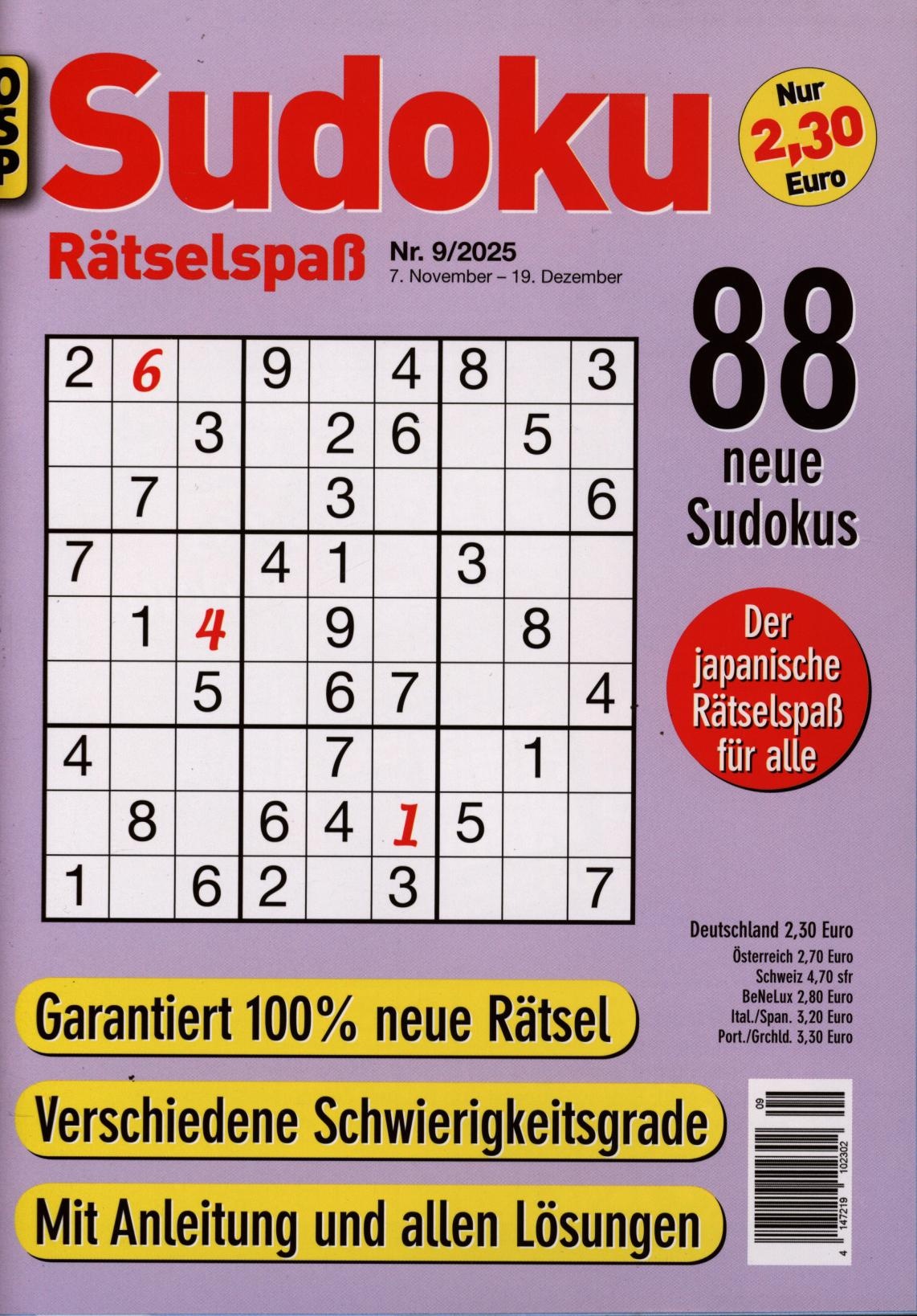 SUDOKU RÄTSELSPASS 9/2025