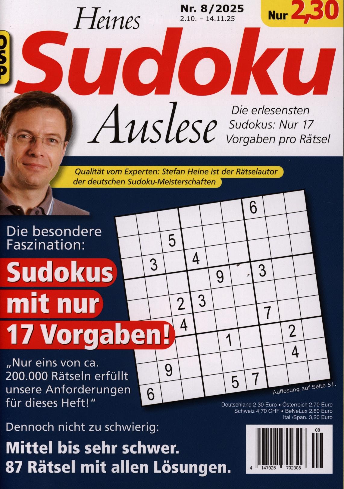 HEINES SUDOKU AUSLESE 8/2025