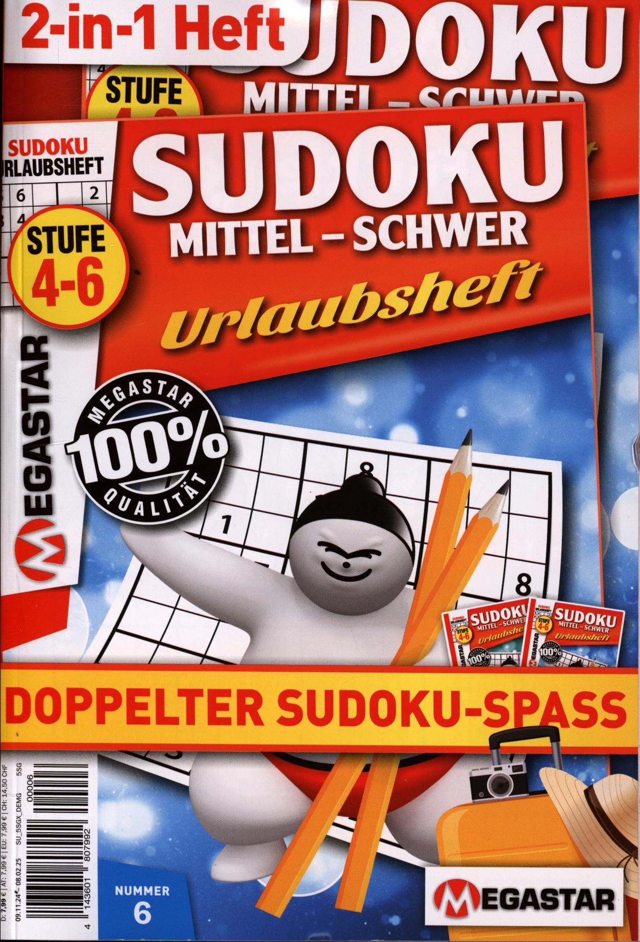 Sudoku mittel bis schwer Urlau 6/2024