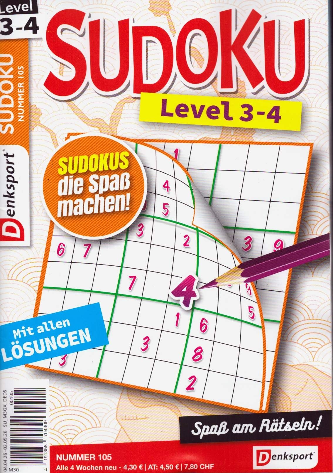 Denksport Sudoku Level 3-4 105/2026