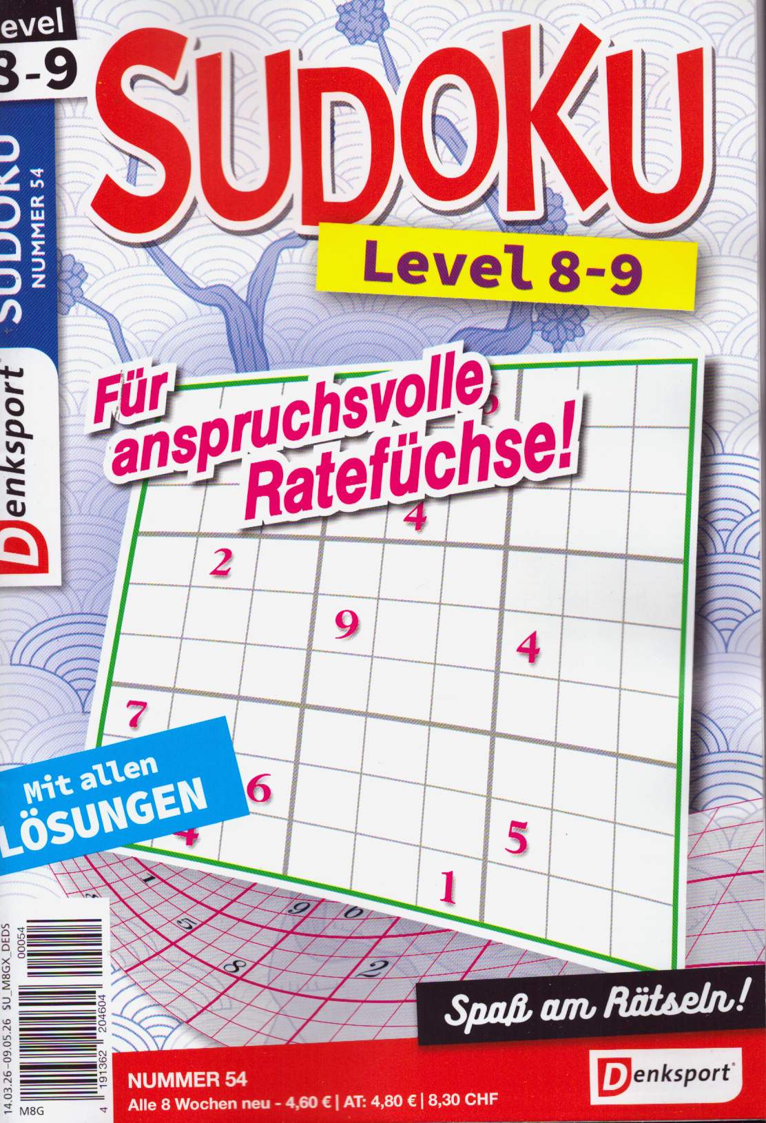 Denksport Sudoku Level 8-9 54/2026