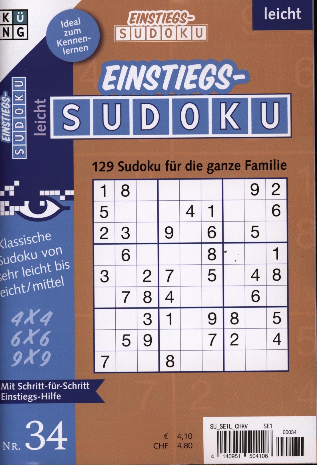 Einstiegs Sudoku 34/2025
