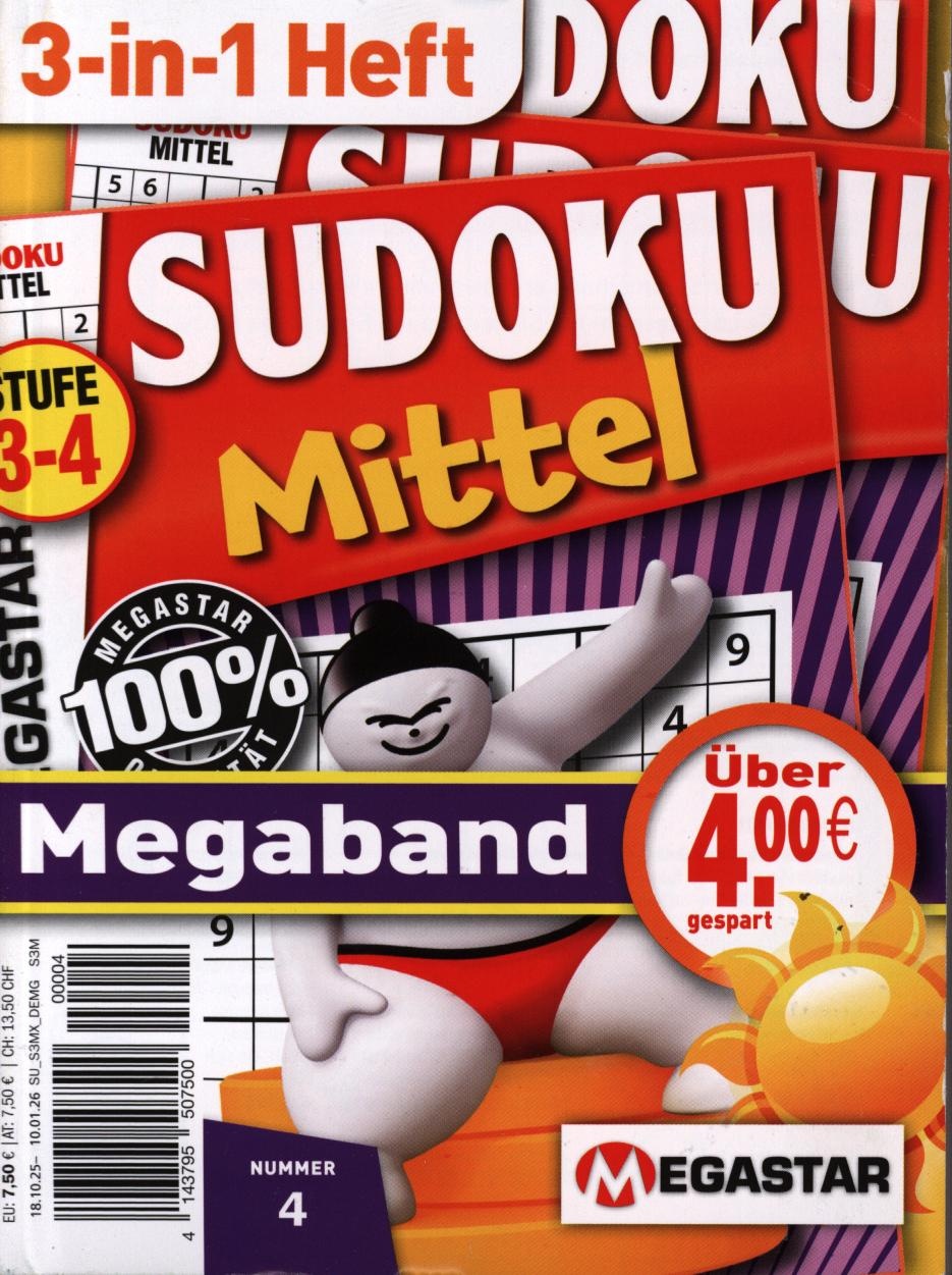 Sudoku Mittel Megaband 3in1 4/2025
